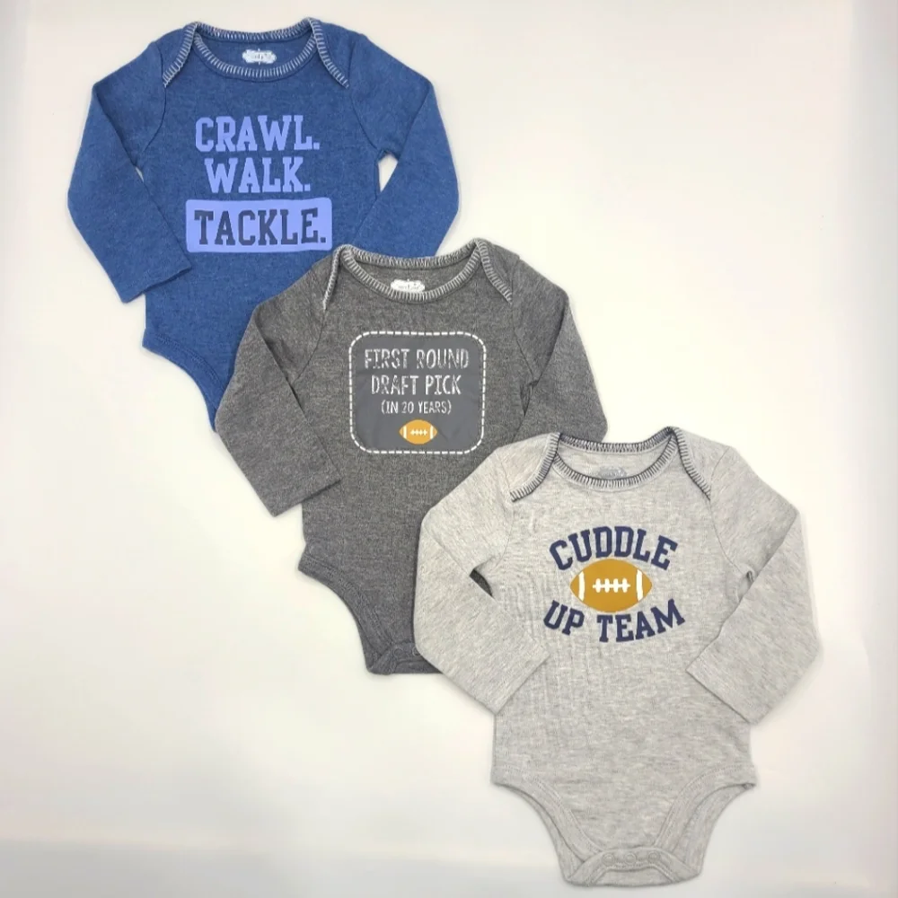 Mud Pie baby boy football bodysuit bundle size 0-6 months
